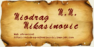 Miodrag Mikašinović vizit kartica